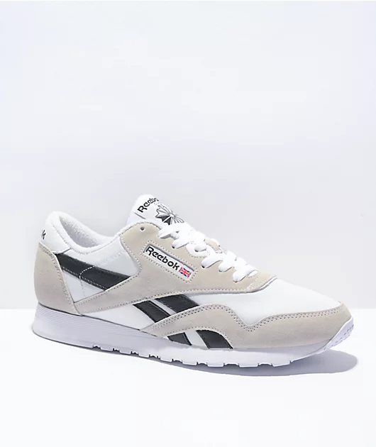64681-reebok-classic-leather-nylon-white-grey-shoes-1.webp Reebok Classic Leather & Nylon White & Grey Shoes