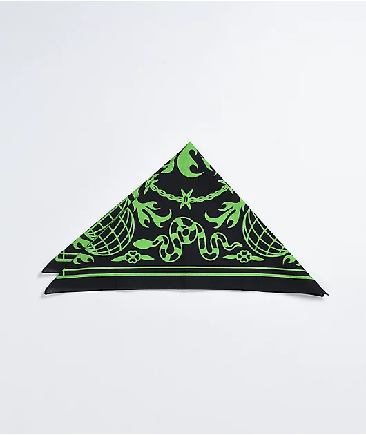 Artist Collective Globe Black & Lime Bandana