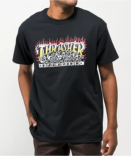 Thrasher Krak Skulls Black T-Shirt