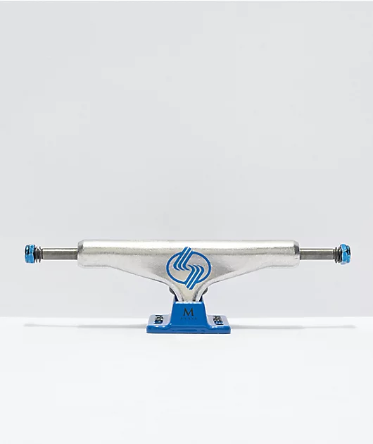 Silver M Class Blue & Polished Silver 8.5\" Skateboard Truck