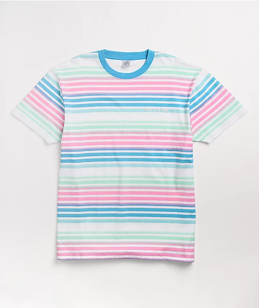 Odd Future Pink, Blue & Mint Stripe T-Shirt