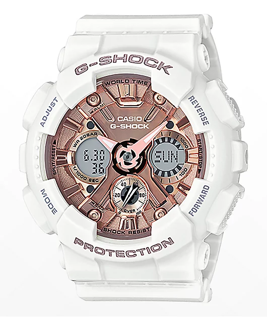 G-Shock GMAS120MF-7A2 White & Rose Gold Watch