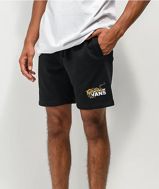Vans Floral Hiss Black Sweat Shorts