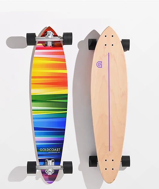 Gold Coast Rainbow Wrap 37\" Pintail Longboard Complete