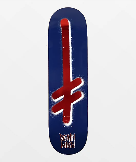 Deathwish Gang Logo 8.5\" Navy & Red Skateboard Deck