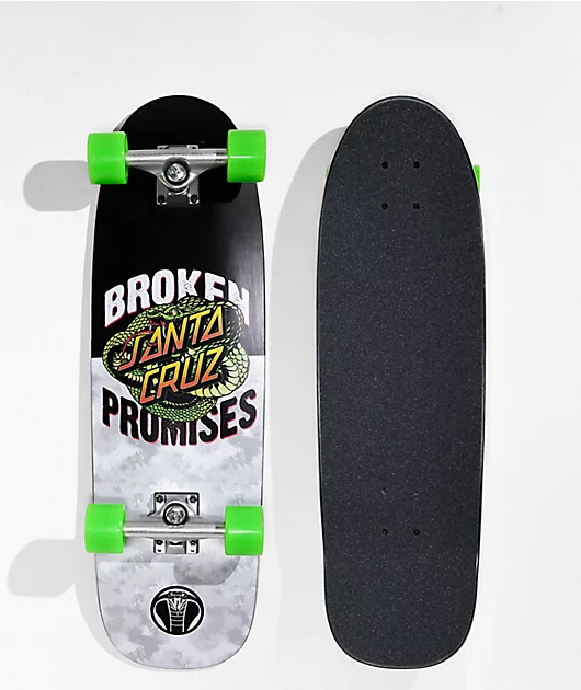 Broken Promises x Santa Cruz Slither 33\" Cruiser Skateboard Complete