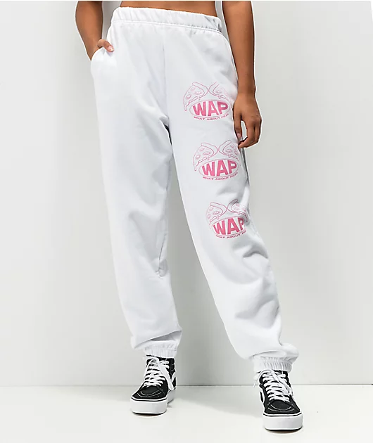 NGOrder What About Pizza White Sweatpants
