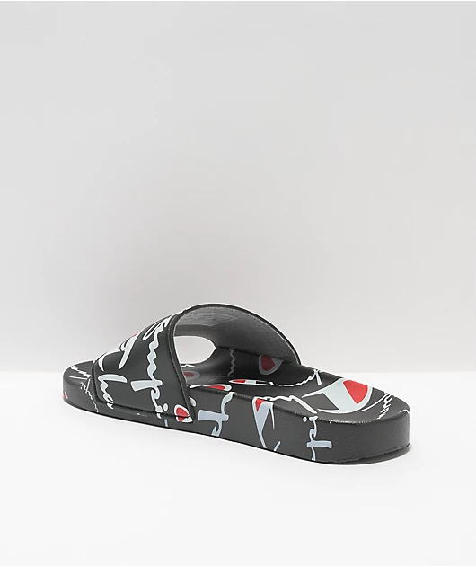 Champion IPO Warped Black Slide Sandals