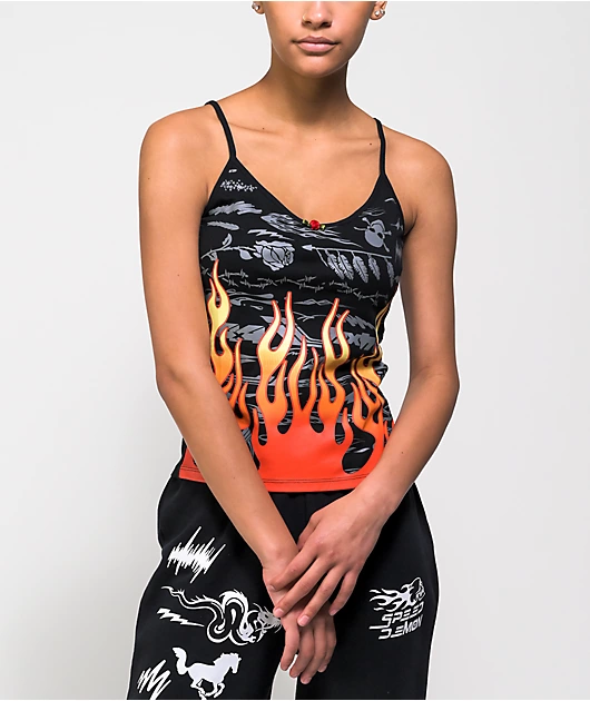 NGOrder Flame Rose Cami Tank Top