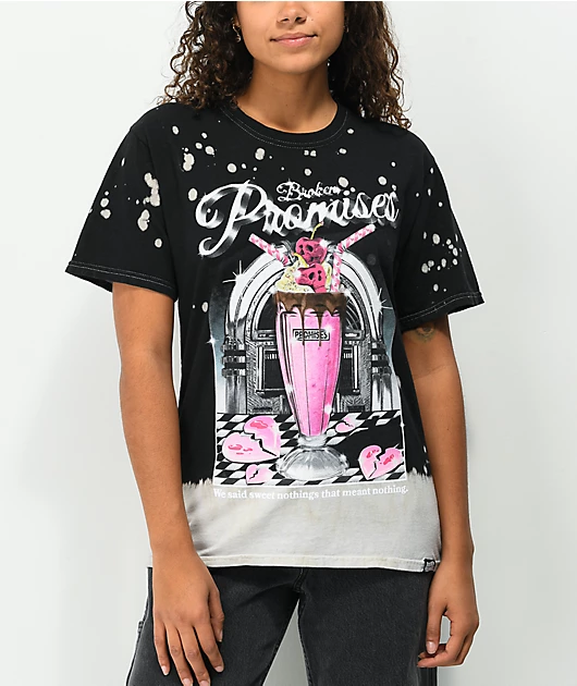 69559-broken-promises-sweet-nothings-bleach-dye-black-t-shirt-1.webp Broken Promises Sweet Nothings Bleach Dye Black T-Shirt