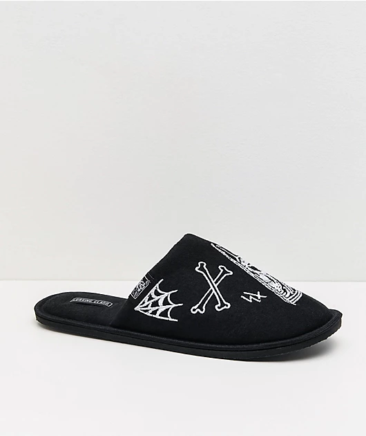 Lurking Class by Sketchy Tank Logo Black Slippers