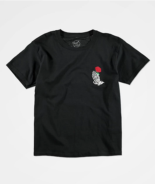 Neon Riot Kids Skeleton Hand Black T-Shirt