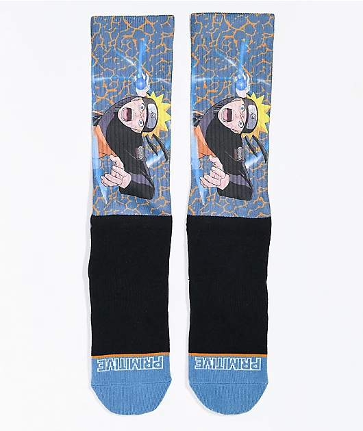 Primitive x Naruto Shippuden Combat Blue Crew Socks