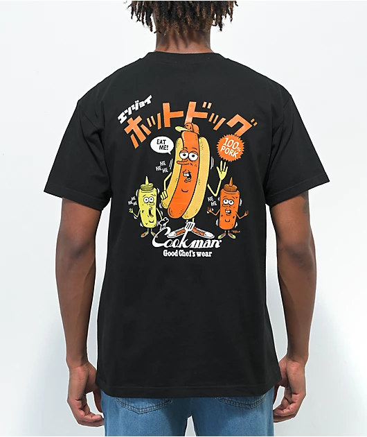 70717-cookman-hot-dog-black-t-shirt-1.webp Cookman Hot Dog Black T-Shirt