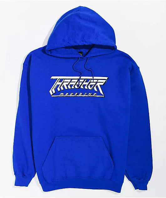 Thrasher Future Logo Royal Blue Hoodie