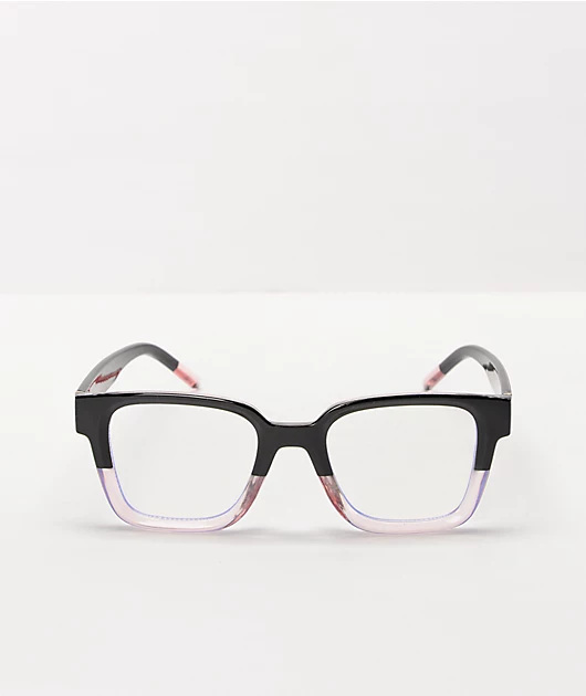 Chunky Black & Pink Blue Light Glasses