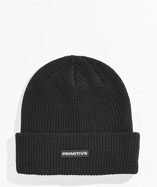 71187-primitive-euro-black-waffle-beanie-1.webp Primitive Euro Black Waffle Beanie