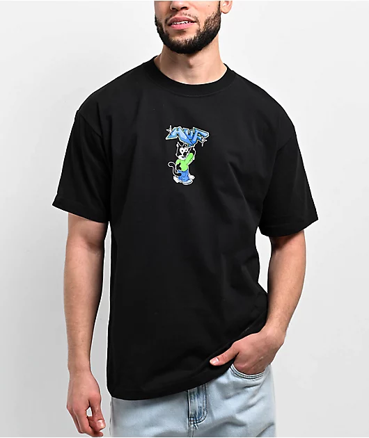 71423-huf-bad-cat-black-t-shirt-1.webp HUF Bad Cat Black T-Shirt