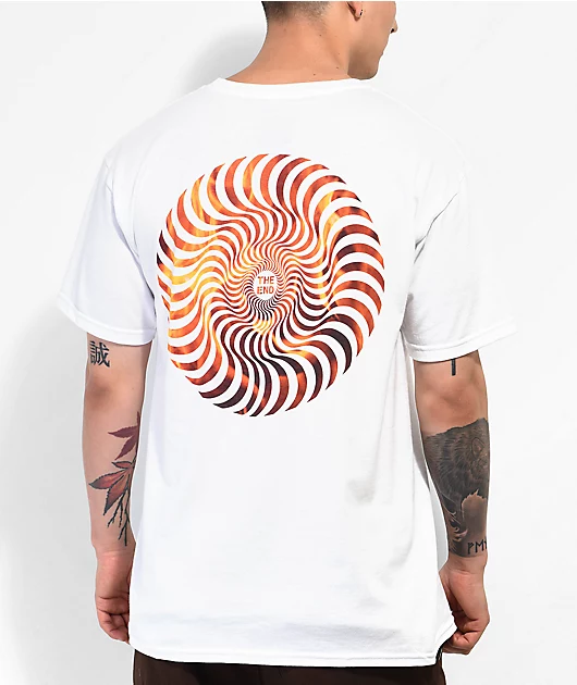 Spitfire Flamed Fill Swirl White T-Shirt