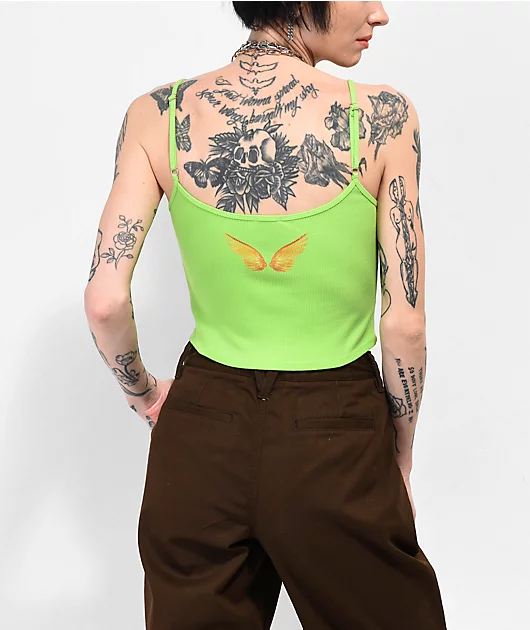 Boys Lie Lime Zest Green Crop Tank Top