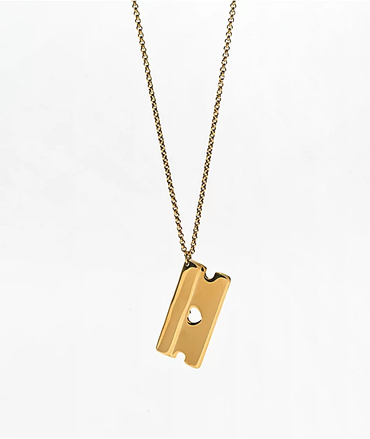 Candy Corpse Razor Blade 18\" Gold Necklace