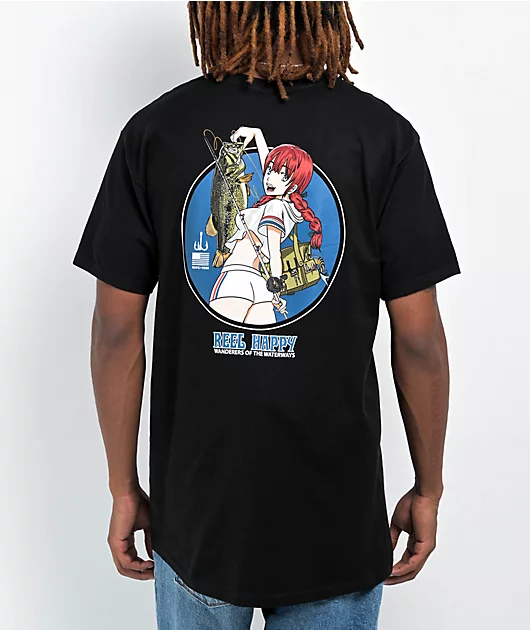 Reel Happy Co. Dreamcatcher Black T-Shirt