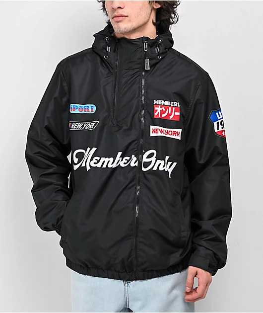 Members Only Racing Black Anorak Jacket