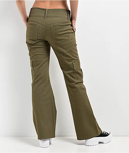 72391-empyre-britt-y2k-burnt-olive-low-rise-flare-cargo-pants-2.webp Empyre Britt Y2K Burnt Olive Low Rise Flare Cargo Pants