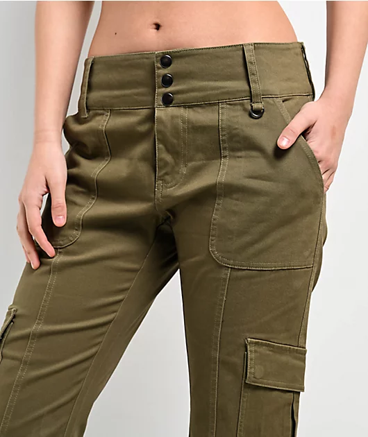 72391-empyre-britt-y2k-burnt-olive-low-rise-flare-cargo-pants-4.webp Empyre Britt Y2K Burnt Olive Low Rise Flare Cargo Pants