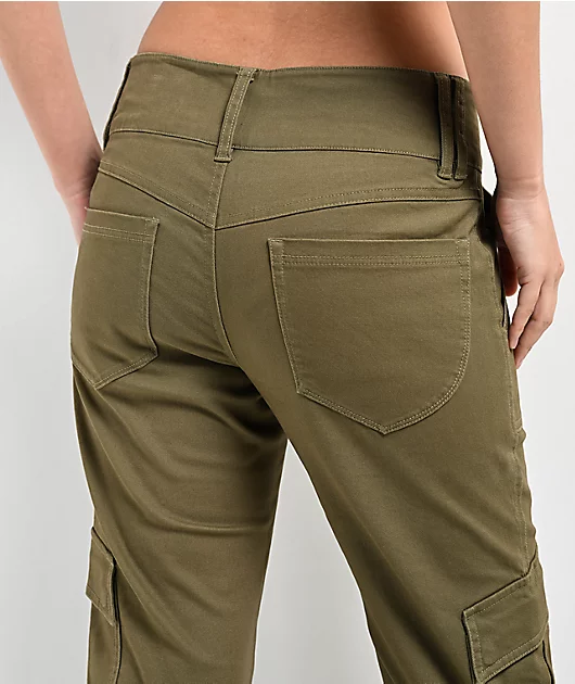 72391-empyre-britt-y2k-burnt-olive-low-rise-flare-cargo-pants-5.webp Empyre Britt Y2K Burnt Olive Low Rise Flare Cargo Pants