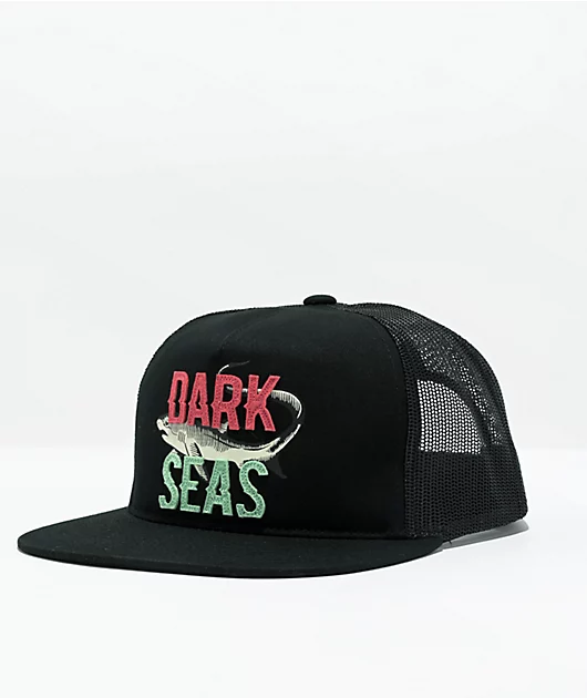 72727-dark-seas-thresher-black-trucker-hat-1.webp Dark Seas Thresher Black Trucker Hat