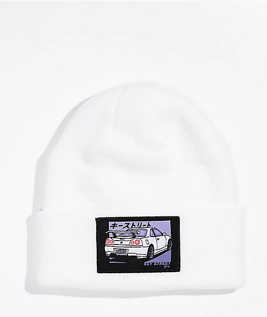 Key Street Gas Sation White Beanie