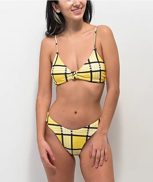 7284-trillium-cher-yellow-black-plaid-triangle-bikini-top-4.webp Trillium Cher Yellow & Black Plaid Triangle Bikini Top