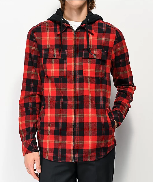 72843-empyre-chancer-red-hooded-flannel-shirt-1.webp Empyre Chancer Red Hooded Flannel Shirt