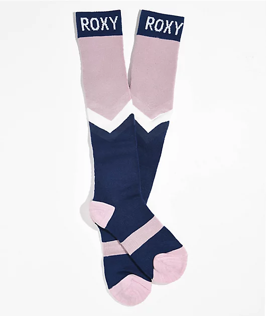 Roxy Misty Pink & Grey Snowboard Socks