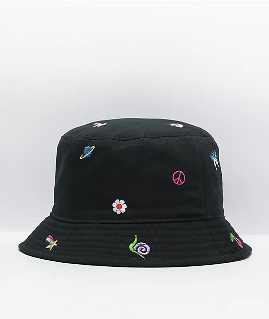A-Lab Icon Embroidered Black Bucket Hat