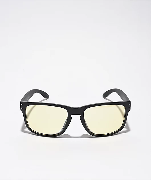 Sporty Black & Blue Light Square Sunglasses