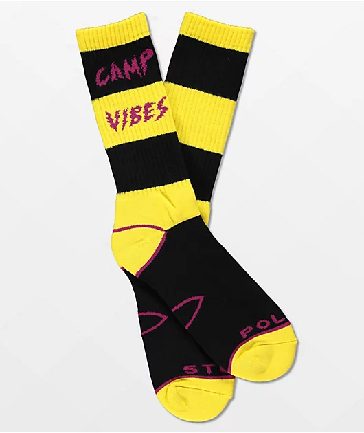 74254-poler-camp-vibes-1990-black-yellow-stripe-crew-socks-1.webp Poler Camp Vibes 1990 Black & Yellow Stripe Crew Socks