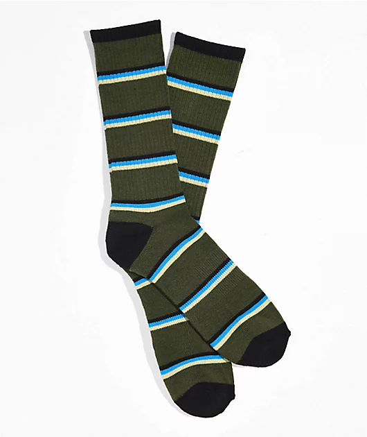 74514-zine-tried-green-stripe-crew-socks-1.webp Zine Tried Green Stripe Crew Socks