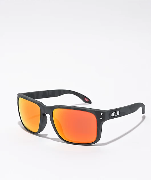 Oakley Holbrook Black Camo & Ruby Prizm Sunglasses