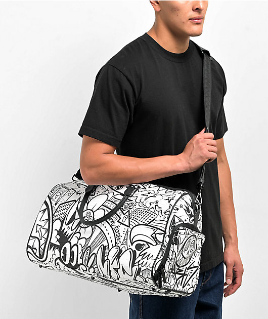 74903-sprayground-doodle-black-white-duffle-bag-2.jpg Sprayground Doodle Black & White Duffle Bag