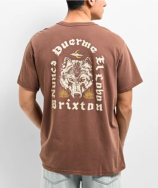 Brixton Gorge Brown Wash T-Shirt