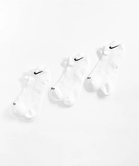 Nike White 3-Pack Ankle Socks