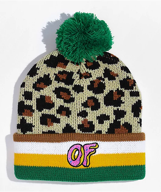 75495-odd-future-leopard-pom-beanie-1.webp Odd Future Leopard Pom Beanie