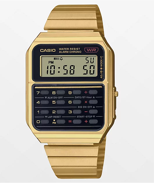 Casio CA500WEG-1AVT Vintage Gold & Black Calculator Watch