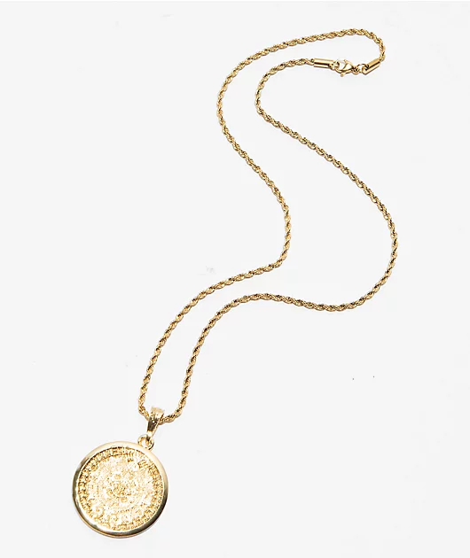 75742-saint-midas-aztec-calendar-20-gold-chain-necklace-2.webp Saint Midas Aztec Calendar 20\" Gold Chain Necklace