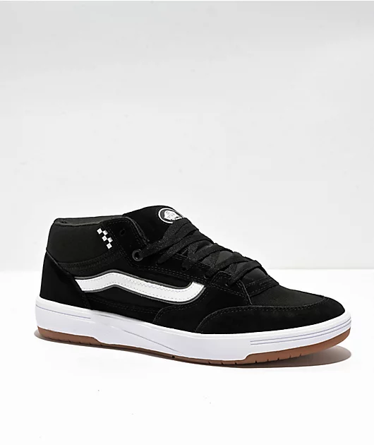Vans Skate Zahba Mid Black & White Skate Shoes