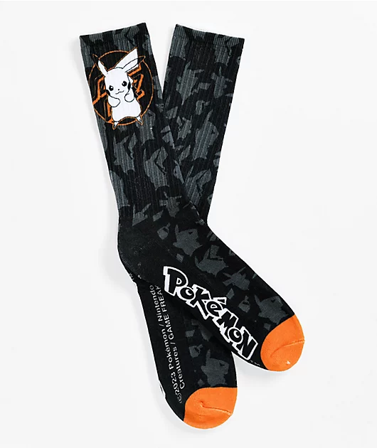 PokÃ©mon & Santa Cruz  Pikachu Men's Black Socks