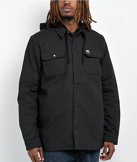 Dickies Skateboarding Duck Black Hooded Shacket