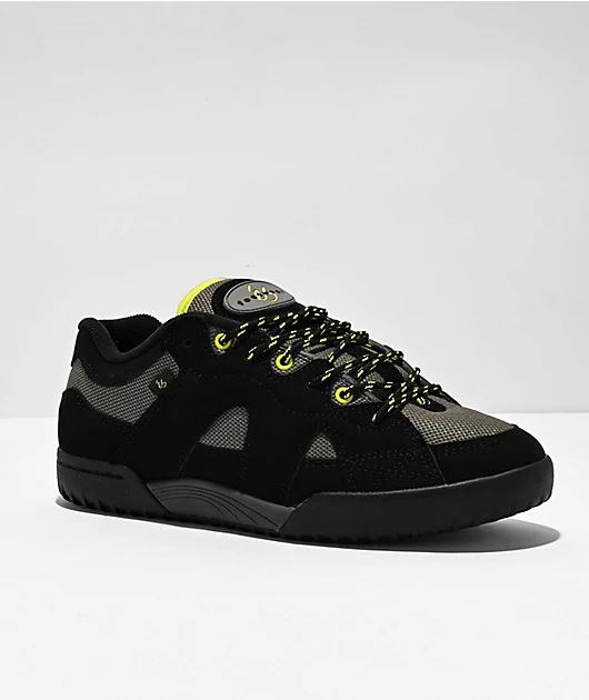 eS One Nine 7 Black & Lime Green Skate Shoes